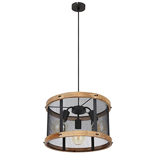 GLOBO LIGHTING Pendelleuchte JEANIE, Holz und Metall, 3-flammig Ø40cm