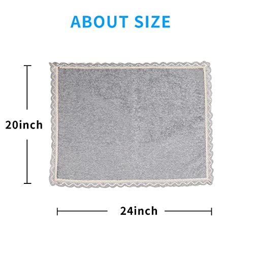 MINJIATEX Couch arm Covers,Non-Slip lace Sofa arm Covers Set of 2 Washable Sofa armrests Covers for Living Room Recliner Chair arm Cover Protectors for Leather Sofa armrest slipcover (GYDF-Grey)