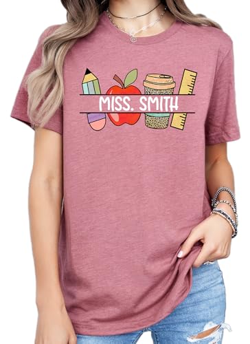 Custom Teacher Shirt for Teacher Appreciation Gift for Teacher, Customized Name Teacher Shirt, Cute Elementary Teacher Tshirt4