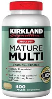 Kirkland Signature Mature Multi Vitamins & Minerals with Lycopene and Lutein 400 Tablets - Compare to Centrum Silver (Original Version)