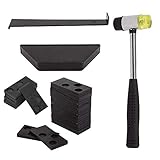 Alta calidad: el kit de piso laminado está hecho de material de PP, que es muy ligero, fuerte y duradero, instala tu nuevo piso laminado o de madera dura de forma rápida, eficiente y precisa.