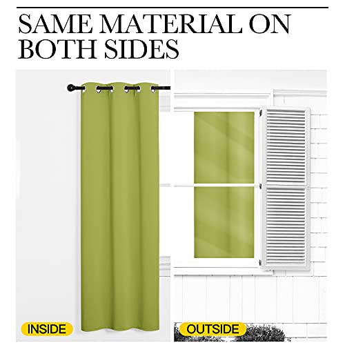 Image of NICETOWN Room Darkening Window Panels - Fresh Green Thermal Insulated Curtains 95 inches Length for Christmas Bedroom (42 inches Width, Double Pieces)