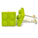 Herren-Manschettenknöpfe. LEGO ® Manschettenknöpfe, beschichtet, z. B. zur Hochzeit, Herren-Geschenk, limettenfarben