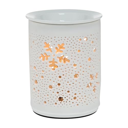 Ciieeo Lámpara Eléctrica Aromaterapia Hogar Quemador Aceite Esencial Luz Nocturna Decorativa Redonda Aire Fresco y Ambiente Relajante Enchufe UE