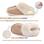 Donpapa Womens Slipper with Memory Foam Fluffy Soft Warm Slip On House Slippers Anti-Skid Cozy Plush for Indoor Outdoor