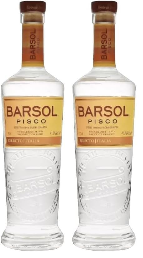 Barsol Italia Pisco | Der floral-fruchtige Mixing-Pisco | Hergestellt aus der Italia Traube | Ideal für fruchtige Pisco Punches | 1 x 0.7 l (Packung mit 2)