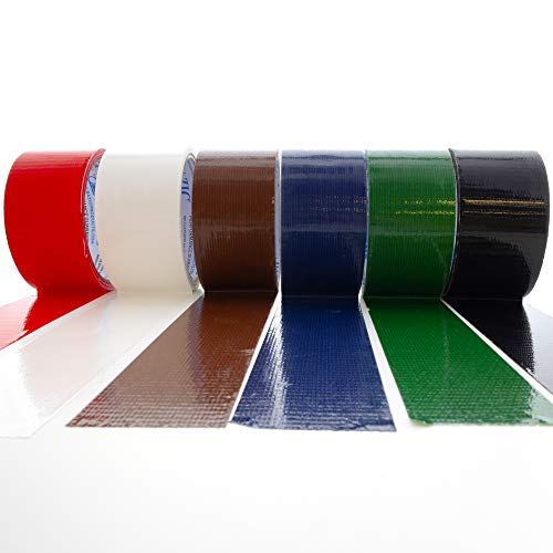 Image of BAZIC PRODUCTS Assorted Color Duct Tape, 1.88 in x 10 Yd, 6 Ct, 36-Case | rolls of 1.88 in x 10 yd cloth-backed duct tape in 6 assorted colors for crafts, color-coding, repairs