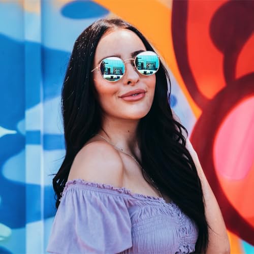 Image of WearMe Pro - Reflective Lens Round Trendy Sunglasses