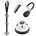 Kelivi Dog Bell for Puppy Potty Training, 4 Pack Dog Bells Toilet Training, Adjustable Length Dog Doorbell with Dog Training Clicker & Dog Whistle-Dog Training Bell Puppy and Cat Communication Device