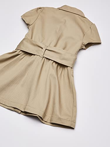 French Toast Girls' Short Sleeve Safari Dress, Khaki, 4 - Thumbnail 5