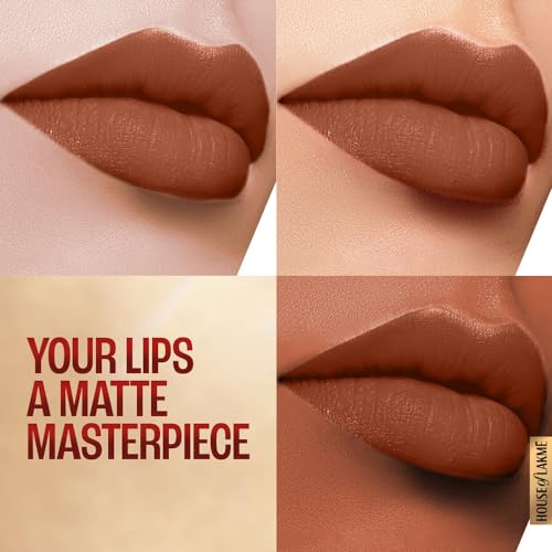 Image of Lakme Powerplay Priming Matte Lipstick, Smooth Matte Finish, Lightweight Lipstick, Smudgeproof, Lasts 16hrs, Hydrates Lips, Rustic Brown, 3.6g (Pack of 2)