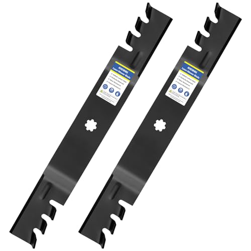 GICOOL GY20850 Mulching Blades for John Deere 42 inch Deck 7-Point Star Mower Blades for D110 D130 D105 S100 E100 E120 E130 Z225 LA105 Replace GX22151 AM141033 AM141031 2-Pack