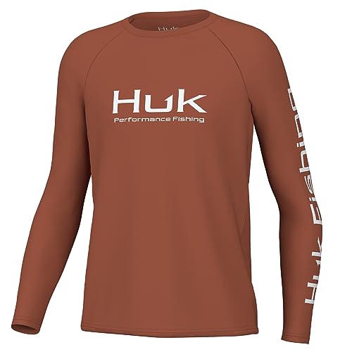 Image of HUK Boys Pursuit Solid Long Sleeve Shirt, Fishing Shirt for Kids
