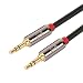 Super HD 3.5mm Male Type Aux Stereo Audio Cable - 1.5 Feet (0.46 Meters) - Pack of 2 - Black