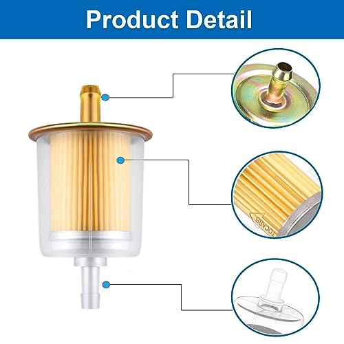 Smseace 5Pcs 3/8" Inline Fuel Filters With 10Pcs Hose Clamp Gas Fuel Filter For Lawn Mower,Small Engine,Motorcycle In Line Fuel Filter #TOP3