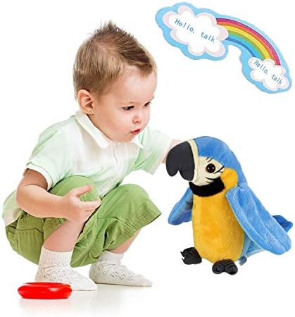 Talking Parrot Plush Toy, Repeats What You Say With Cute Voice?Birthday Gift Kids Early Learning Animal Toy Electronic toy 7 41VMVObbctL. AC