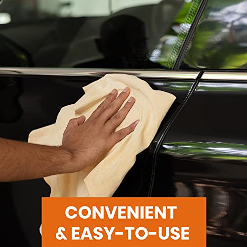 Leather Nomads Car Chamois Drying Towel 4 Sqft Chamois | Real Chamois Natural Leather | Durable & Multipurpose | Fast Drying Lint Free Cleaning Chamois Leather Cloth | Real-Time Car Auto Wash #TOP3