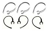 Set of 6 Replacement Bluetooth Ear Loop Hook Clip Clear/Black (6mm) Comes with Free How to Live...