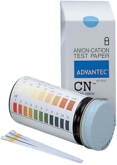 Advantec 5920124 07030100 Test Strips, Cyanogen Check (Cyanide Cn-), 0 to 1000 ppm; 100 Strips/Pk