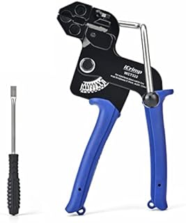 iCrimp Stainless Steel Cable Tie Gun Wrap Tool Metal Zip Tie Tightener Tensioning & Cutting Functional Cable Tie Gun c/w Free Zip Tie Release Tool