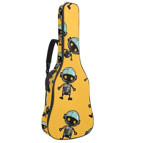 Housse guitare acoustique 109 cm étui basse étanche motif robot