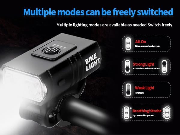 Miniatura 2 de Mini Night Bike Light Set - High Brightness USB Rechargeable LED Front Light (HighLow Beam), Waterproof Front and Rear Lights, Suitable for Adults,