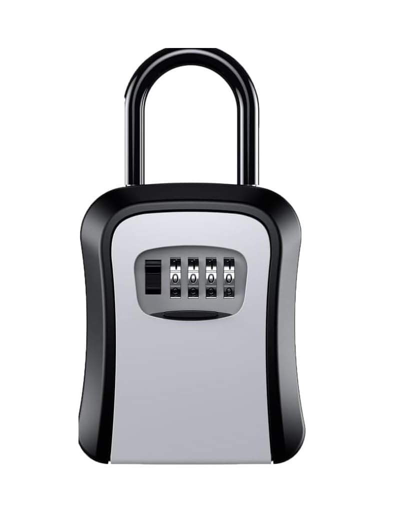 New Heavy-Duty Combination Key Lock Box Secure Wall Mounted Outdoor Safe With 4-Digit Resettable Code Weather-Resistant Steel Storage For Home Office-picture-20