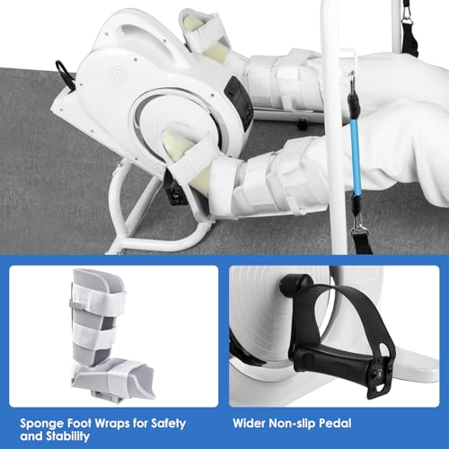 Image of Bed Exercise Equipment for Elderly - Bed Bike with Electric Pedal Exerciser for Seniors & Limited Mobility: Auto Leg Exercise, Improves Circulation & Mobility, Arm & Leg Workout