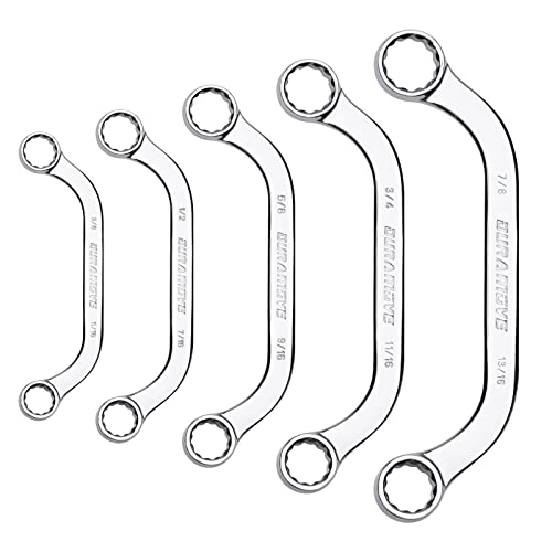 Duramove Sae 5-Piece Half Moon Box Wrench Set,5/16 To 7/8 Inch, C-Shaped Wrench Set With Double 12-Point Box Ends, Cr-V,For Auto Repairing, Machinery And Household, Eva Tool Organizer #TOP24