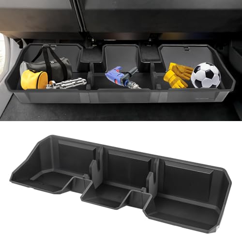 YoCenSe Under Seat Storage Box Fitment for 2024 Tesla Cybertruck ABS Interior Accessory Rear Row Tool Bin (Matte Black)