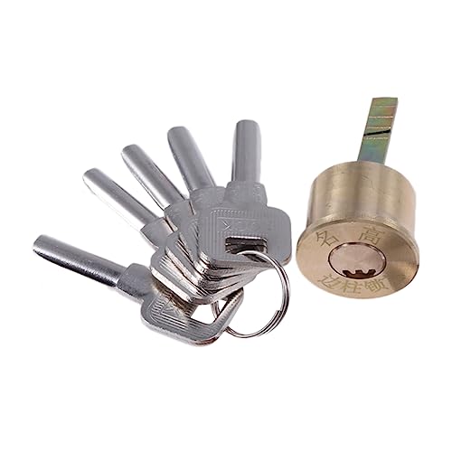 Tofficu Replacement Rim Cylinder Lock Security Brass Door Cylinder with Keys Anti-Theft Design for Garage and Exterior Doors Compatible with Standard Locks Random Color