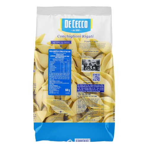 De Cecco Conchiglioni Rigate n.126, 500 g
