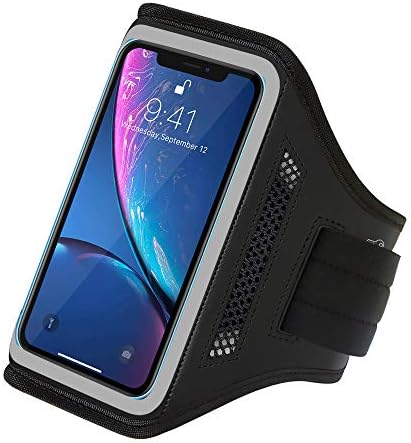 LOVPHONE iPhone 14 Pro/14/13 Pro/13/12 Pro/12/ iPhone 11 Pro Max/11 Pro/11/ iPhone Xs Max/XR Armband, Water Resistant Sport Running Cell Phone Case with Key Holder and Card Slot (Gray)