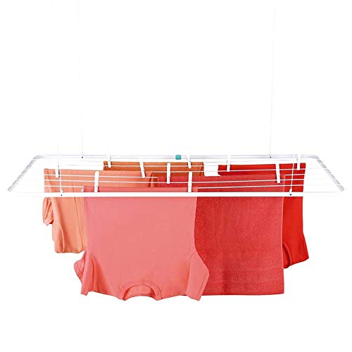 kit 2 Varal De Teto 120x56cm Aço Pendurar Roupas Suspenso Apartamento - 6007 Mor