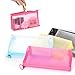 Patu Zipper Mesh Bags, Pencil Case, 5 Pieces, Beauty Makeup Cosmetic Accessories Organizer, Travel Toiletry Kit Set Storage Pouch, Black