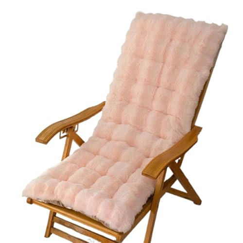 MAQDDO Deckchair Cushion Rocking Chair Plush Cushion Outdoor Garden Chair Cushion Non-Slip High-Backed Chair Pads Sun Lounger Cushion For Indoor Outdoor(Pink,40x100CM)