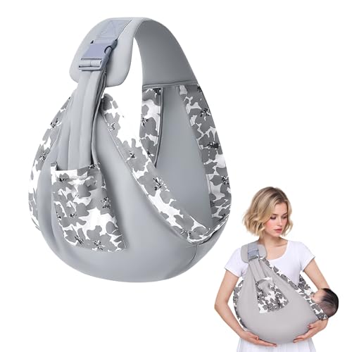 Porte-bébé Toddler Réglable, Portable Echarpe de Portage Bebe, Ergonomique Et Pratique, Pour Porte-Bébé Nouveau-Nés et Tout-Petits Jusqu'à 0-15 Kg, Gris