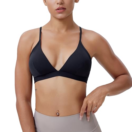 Women's Triangle Bralette Plunge Unlined Seamless Bra No Underwire Sexy Comfortable Everyday V Neck Wireless