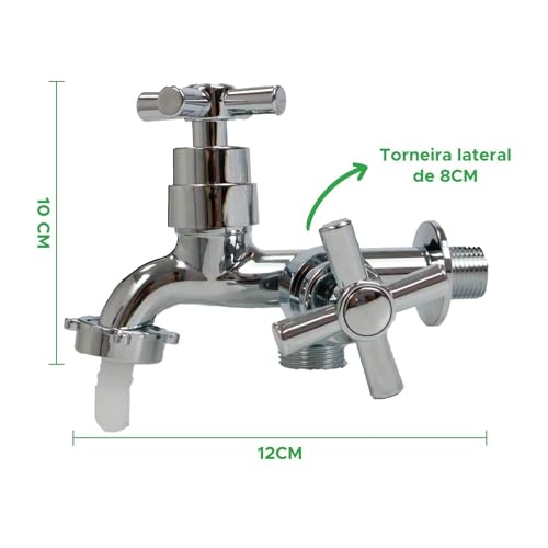 Kokay Torneira Tanque/Máquina Lavar 2 Saídas Abs Cromado