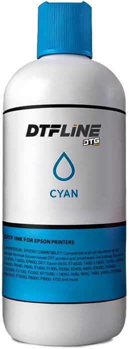 DTFLINE™ Premium DTF Ink 190ML for ET-8550 ET-8500 L1800 L805 R1390 XP15000 I3200 I1600 XP600 DX7 Printers, Universal Direct to Film Ink Refill, High Color Density & Wash Fastness, Black