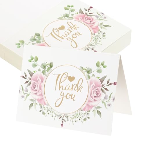 Cartes de remerciement mariage et anniversaire motif floral champêtre