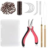 VCAY Hair Extensions Tools Kit, 200 PCS Silicone...