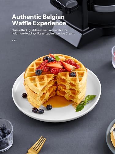 image for Yabano Belgian Waffle Maker - Professional Rotating Waffle Iron with D
