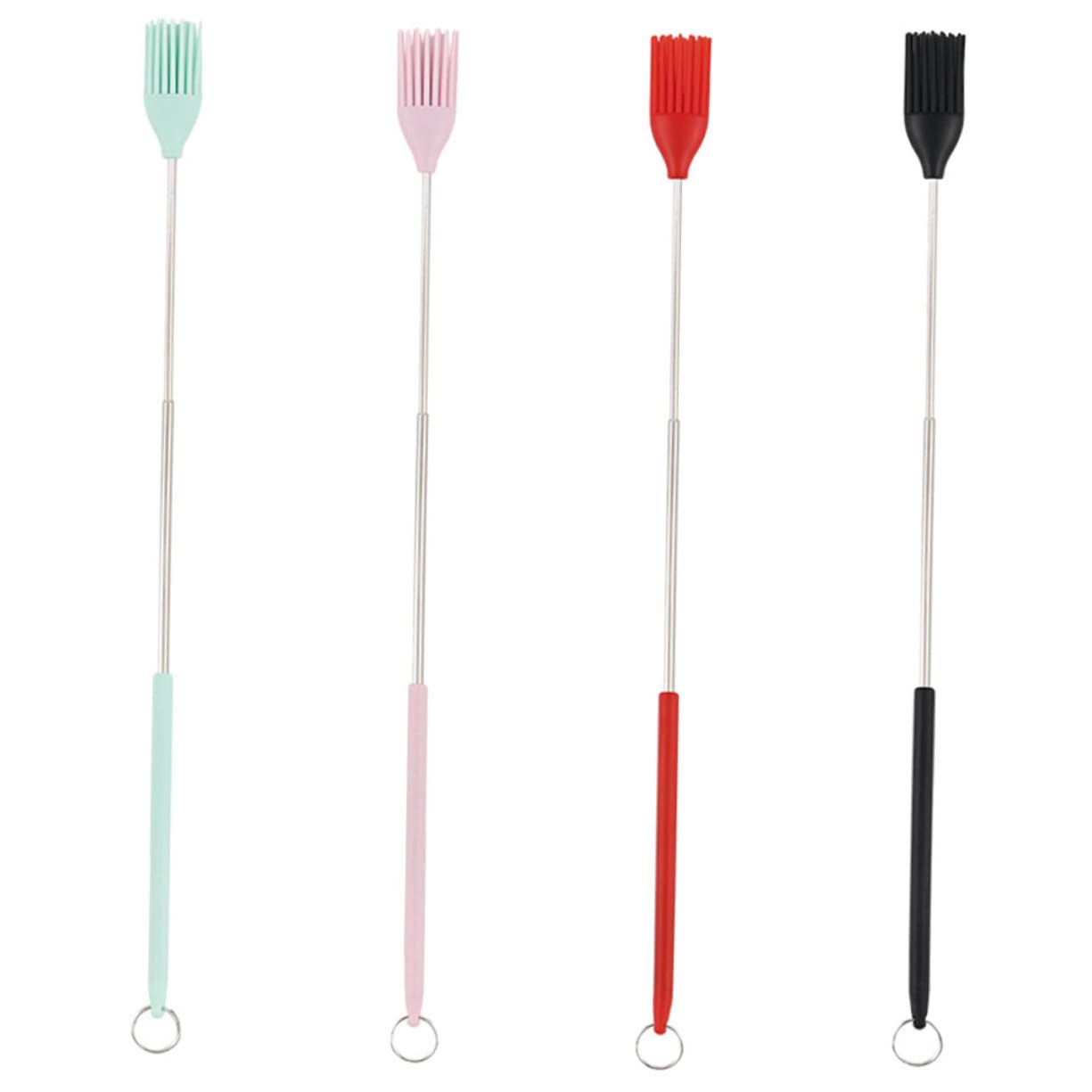 STOBAZA 4Pcs Silicone Pastry Basting Brush Lightweight Handheld Kitchen Oil Brush for Bbq Baking and Cooking Grade Safe Ergonomic Design