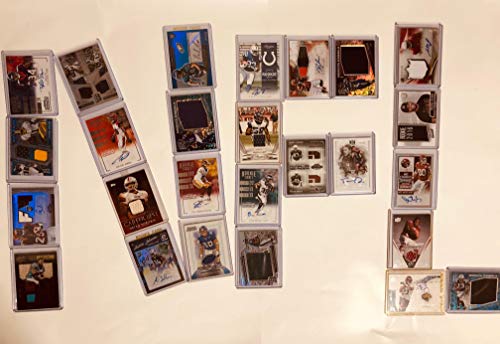 NFL Football Card Relic Game Used Jersey Autograph Hit Lot with 10 Relic Autograph or Jersey Cards Per Lot Perfect Party Favor or for NFL Collector or Fanatic Football Fan Every Lot is Unique