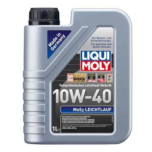 LIQUI MOLY MoS2 Leichtlauf 10W-40 | 1 L | teilsynthetisches Motoröl | Art.-Nr.: 1091, farblos