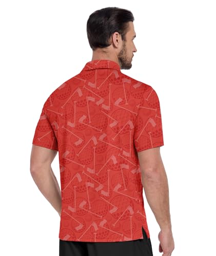Image of ZITY Men's Golf Shirts Short Sleeve Print Patterns Casual Collared Polo