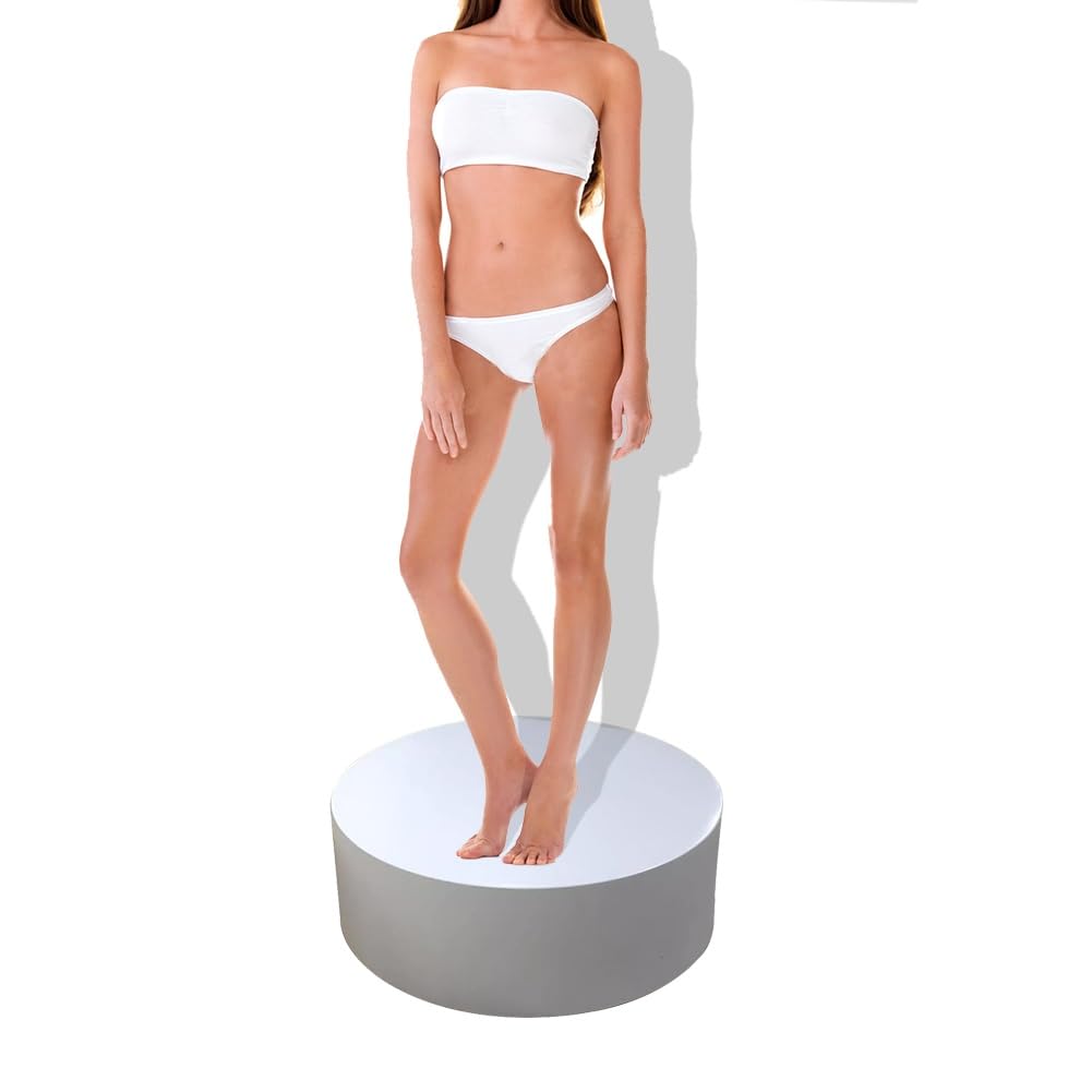 Présentoir sur pied pour mannequins et chaussures avec socle rond de magasin blanc