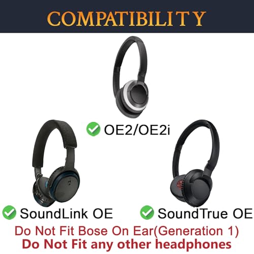 Image of SOULWIT Cooling-Gel Ear Pads Replacement for Bose On-Ear 2 (OE2 & OE2i) / SoundLink /SoundTrue On-Ear Headphones, Earpads Cushions with High-Density Noise Isolation Foam - Full Black