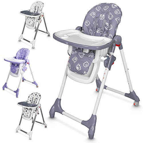 ib style® JULE | Premium Kinderstoel met ligfunctie | 5-punts veiligheidsgordel | Hoogte verstelbaar | Animals Grijs